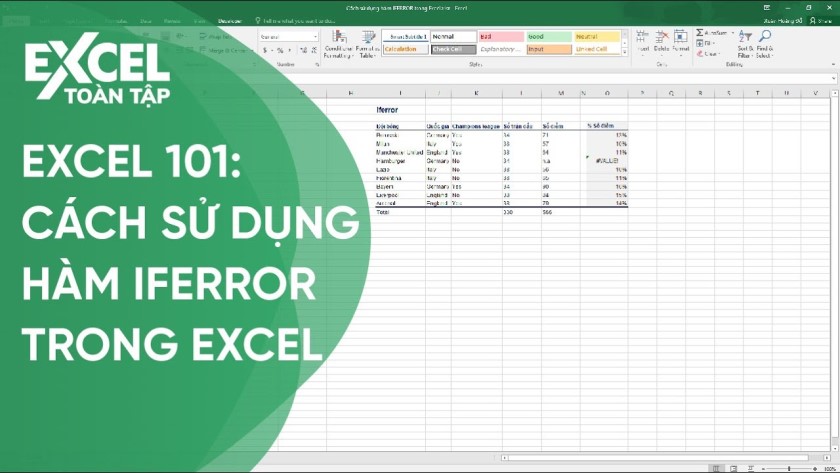 Hàm IFERROR có thể giúp xử lý những loại lỗi nào trong Excel?
