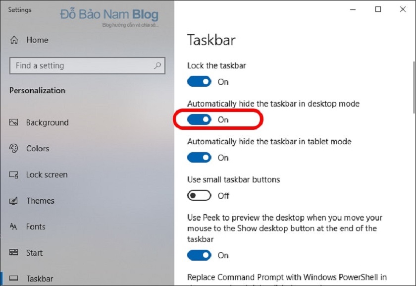 Hướng dẫn ẩn hiện thanh Taskbar trên Window 10