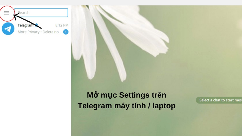 Tắt tự động lưu ảnh Telegram trên laptop, máy tính