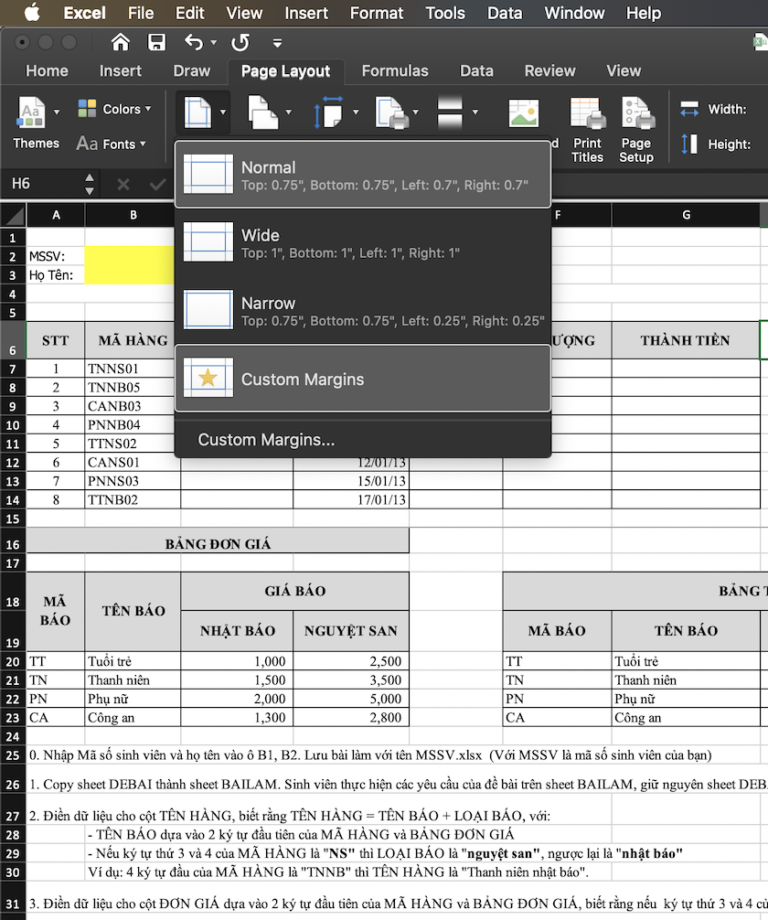 H ng d n c ch print c ch in file excel v a kh a4 m y t nh vui