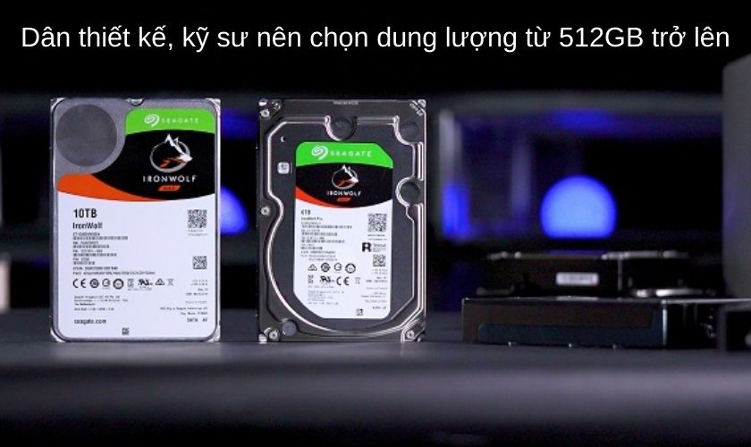 Dung lượng ổ cứng SSD theo nhu cầu của nhà thiết kế
