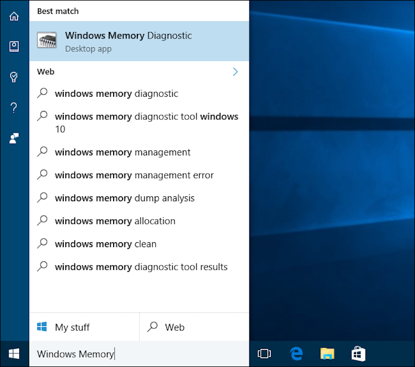 Test RAM bằng phần mềm Windows Memory Diagnostic Tool