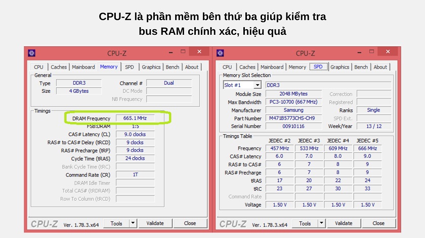 Test RAM bằng phần mềm CPU-Z