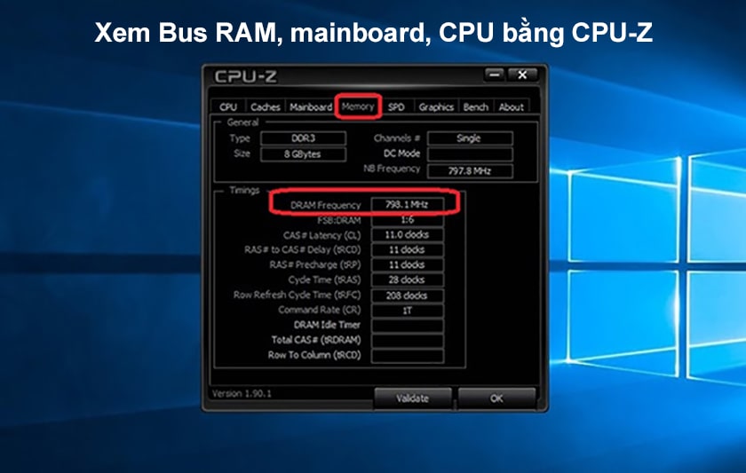 xem Bus RAM, mainboard, CPU bằng CPU-Z