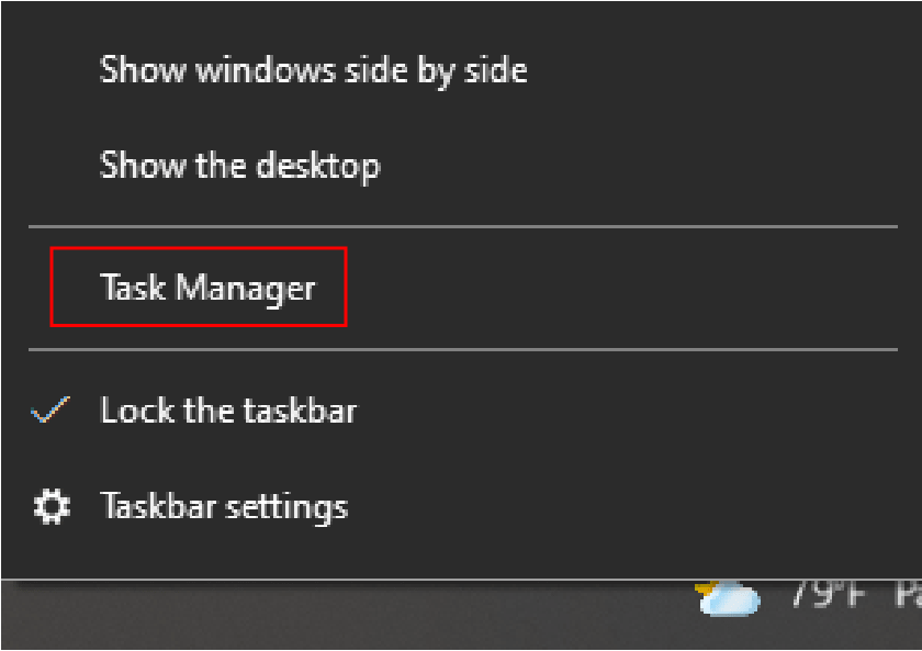 Sử dụng công cụ Task Manager để kiểm tra