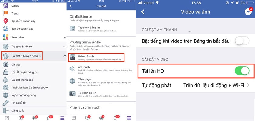 Cách đăng video lên Facebook chất lượng HD, âm thanh rõ