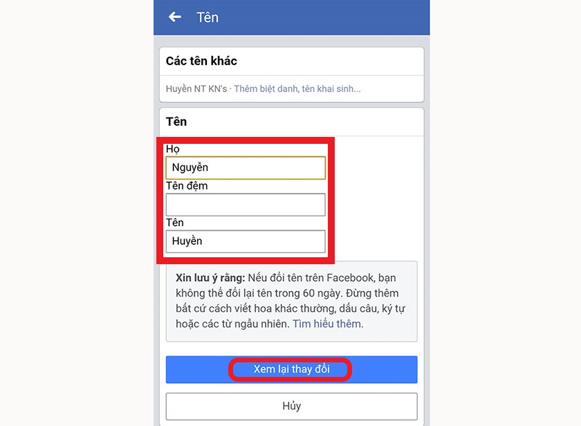 Hướng dẫn đổi tên Facebook