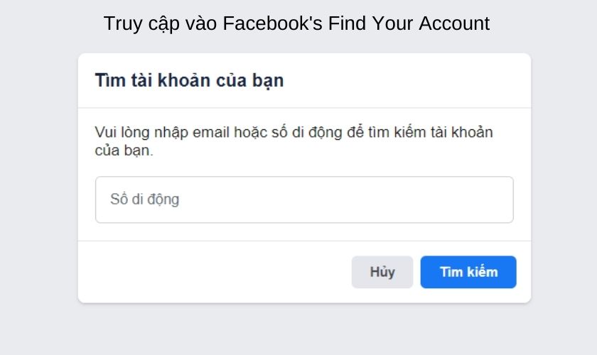 Lấy lại mật khẩu Facebook 2 tài khoản bằng trang Facebook’s Find Your Account