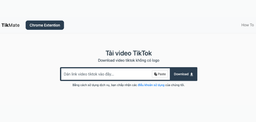 TikMate - cách tải video tiktok không có ID mới nhất 2022