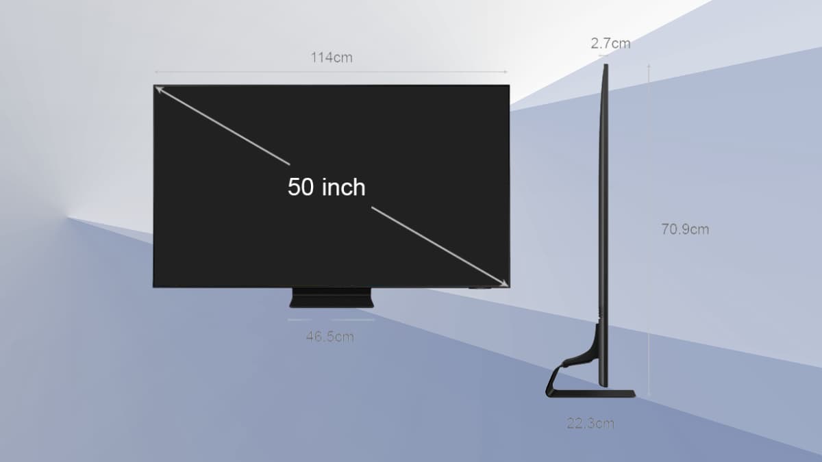 Cách đo kích thước tivi Samsung 50 inch