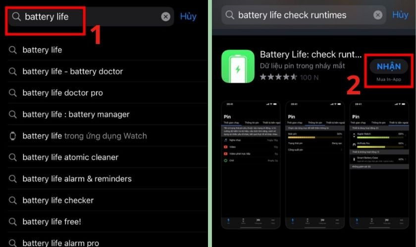 Battery Life cho iPhone, ứng dụng kiểm tra số lần sạc, chai pin iPhone