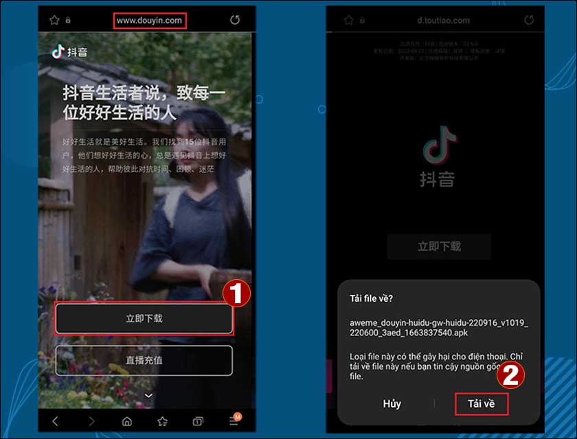tải Tik Tok Trung Quốc cho điện thoại Android thành công
