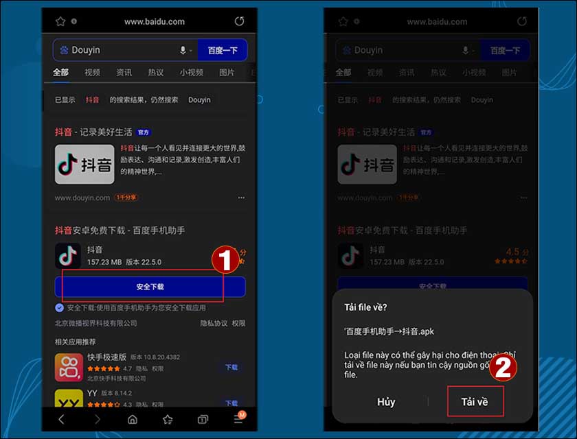tải TikTok Trung Quốc APK trên Baidu