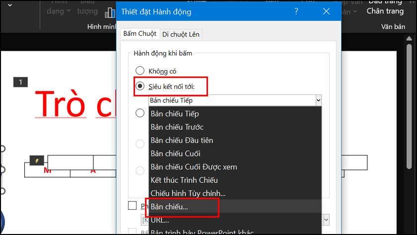 chọn hyperlink to 