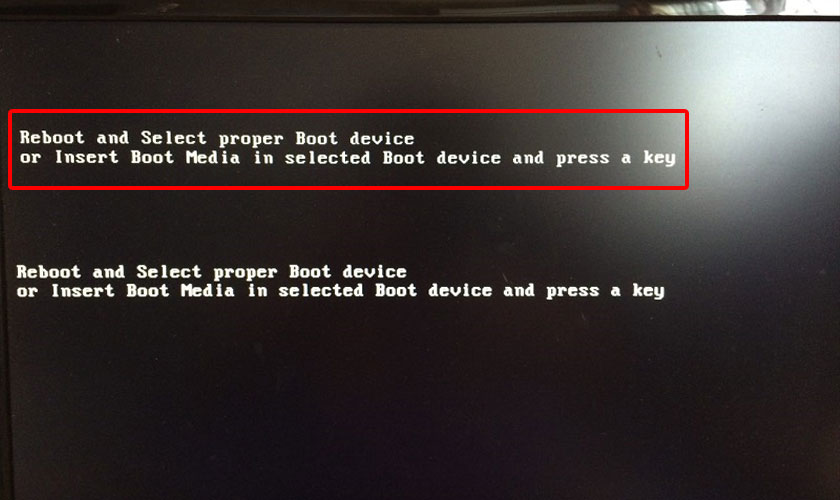 lỗi reboot and select proper boot device có nghĩa là gì