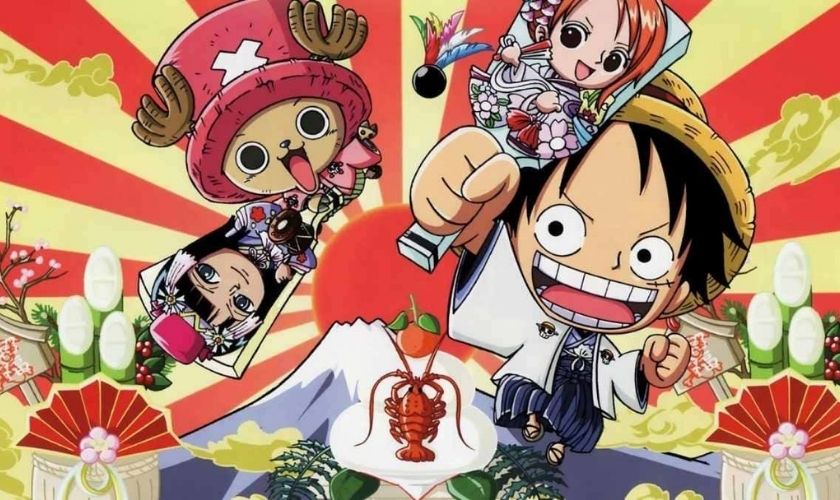 Wallpaper One Piece chipi đầy dễ thương