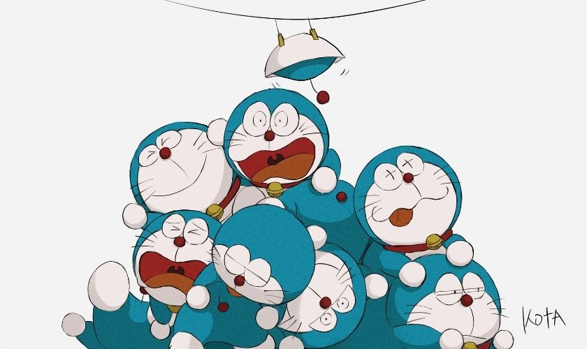 Hình nền máy tính mèo máy Doraemon cute