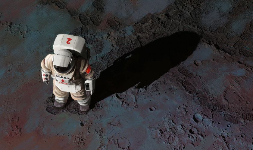 Hình nền máy tính phi hành gia đang đi trên Mặt Trăng
