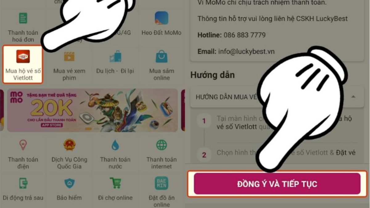 Cách mua Vietlott online qua app MoMo