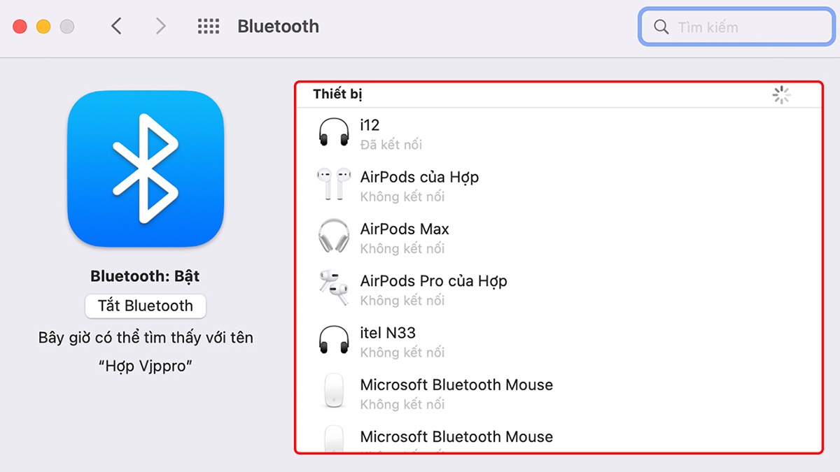 Bước 2: Thực hiện cách kết nối tai nghe Bluetooth với Macbook