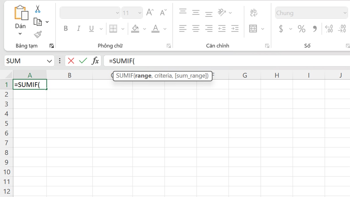 Hàm SUMIF trong Excel là gì?