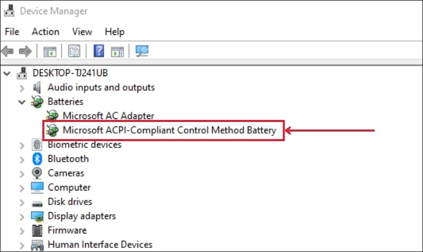 Nhấn đúp vào Microsoft Surface ACPI-Compliant Control Method Battery